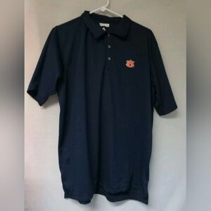 Antigua Navy Polo with Orange Auburn Logo